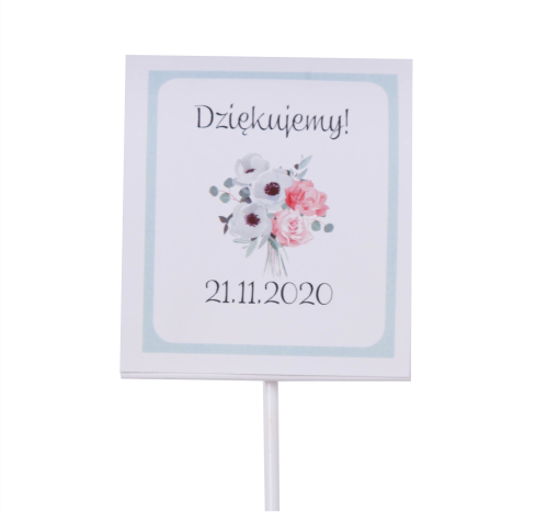 kwiatowe lizaczki podziękowania dla gości weselnych