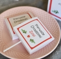lizaki podziękowania dla gości z nadrukiem imienia dziecka - różowa wersja dla dziewczynki