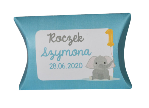 pudełka na słodycze - podziękowania dla gości na roczek - wersja dla chłopczyka