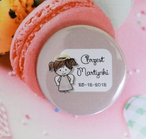magnesy na lodówkę na chrzest - różowy aniołek (minimalne zamówienie 15 szt.) 