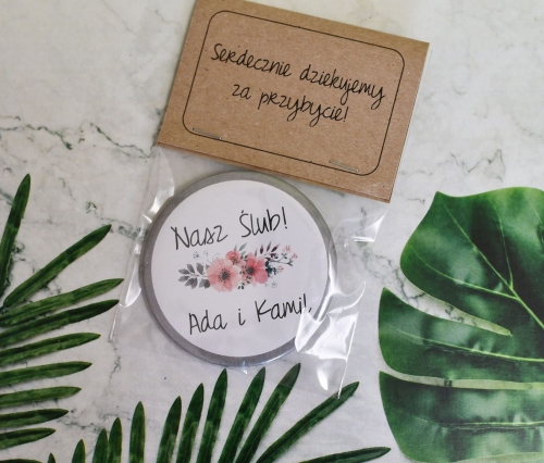 rustykalny magnes na lodówkę z dowolnym nadrukiem