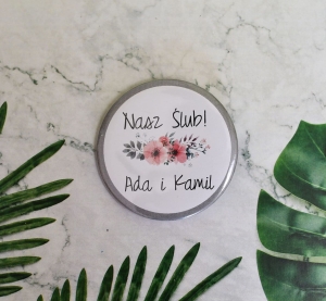 rustykalne magnesy weselne z imionami (minimalne zamówienie 15 szt.) 