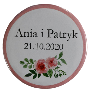 różowe magnesy ślubne na lodówkę rose (minimalne zamówienie 15 szt.) 