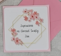 urocze, kwiatowe zaproszenia na chrzest dla dziewczynki