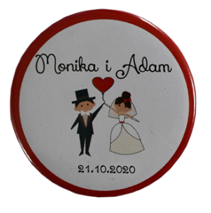 czerwone magnesy weselne na lodówkę love (minimalne zamówienie 15 szt.) 