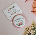 kwiatowe magnesy na lodówkę - podziekowanie dla gości
