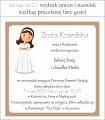 wersja zaproszenia na komunię nr 2 - wydruk listy Gości wg przesłanej listy gości