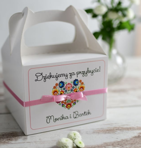 małe pudełka na ciasto weselne folk (minimalne zamówienie 15 szt.)