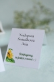spersonalizowane winietki na ślub ze słonecznikiem, winietki szybka realizacja, winietki na stół