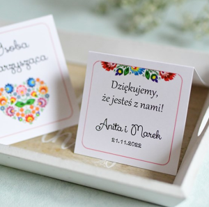 ludowe winietki ślubne - serce folk (minimalne zamówienie 15 szt.) 