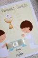 zaproszenia na komunię  - para dzieci - zaproszenia na komunię dla chłopca i dziewczynki - zaproszenia dla bliżniaków