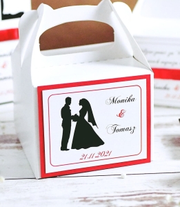 małe pudełka na ciasto lub ciasteczka weselne retro (minimalne zamówienie 15 szt.) 