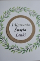 rustykalne, spersonalizowane zaproszenia komunijne w listki