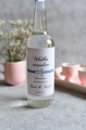 zimowa naklejka na wódkę weselną ze srebrną gwiazdką - etykieta na alkohol z imionami Pary młodej i datą