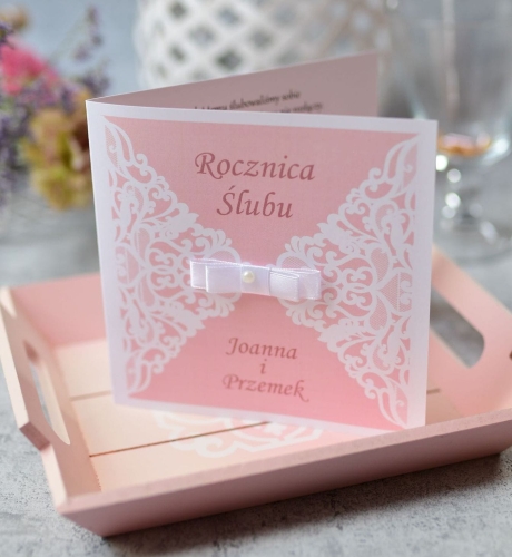 piękne, koronkowe zaproszenia na rocznicę ślubu, 10,15,25,50