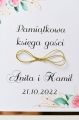 złoto-różowa księga gości weselnych w stylu glamour - wydruk imion Pary Młodej i daty w cenie
