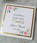 złoto-różowa pamiątkowa księga gości weselnych - GOLD  