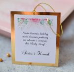 eleganckie złoto-różowe zawieszki na wódkę weselną - gold (minimalne zamówienie 15 szt.) 