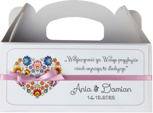 pudełka na ciasto weselne w folk (minimalne zamówienie 15 szt.) 