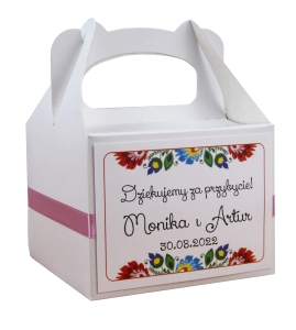 małe, ludowe pudełka na ciasto weselne (minimalne zamówienie 15 szt.) 