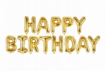zestaw BALONÓW foliowych HAPPY BIRTHDAY złoty XL