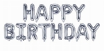 zestaw BALONÓW foliowych HAPPY BIRTHDAY srebrny XL 
