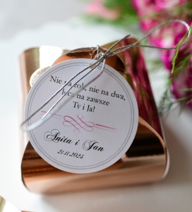 pudełka na cukierki weselne boxy- różowe złoto - golden rose  (minimalne zamówienie 15 szt.) 