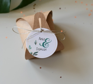 spersonalizowane rustykalne pudełka podziękowania  kraft (minimalne zamówienie 15 szt.) eco  