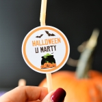 słomki do picia / rurki  na halloween z dowolnym napisem- cena za 10 sztuk