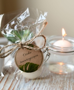 winietki ślubne i podziękowania PŁYWAJĄCE ŚWIECZKI - 2 w 1 - monstery (minimalne zamówienie 15 szt.) 