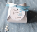 urocze pudelka na chrzest święty z ciasteczkiem szczęścia - nietypowe podziękowania dla gości z okazji chrztu świętego - z imieniem Twojego dziecka