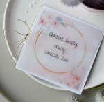 zaproszenia na chrzciny dla dziewczynki KWIATY z KALKĄ  (minimalne zamówienie 10 szt.) 