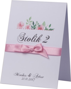 kwiatowe numery stołów weselnych  - rose