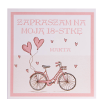 zaproszenia na urodziny z motywem roweru (minimalne zamówienie 15 szt.) 