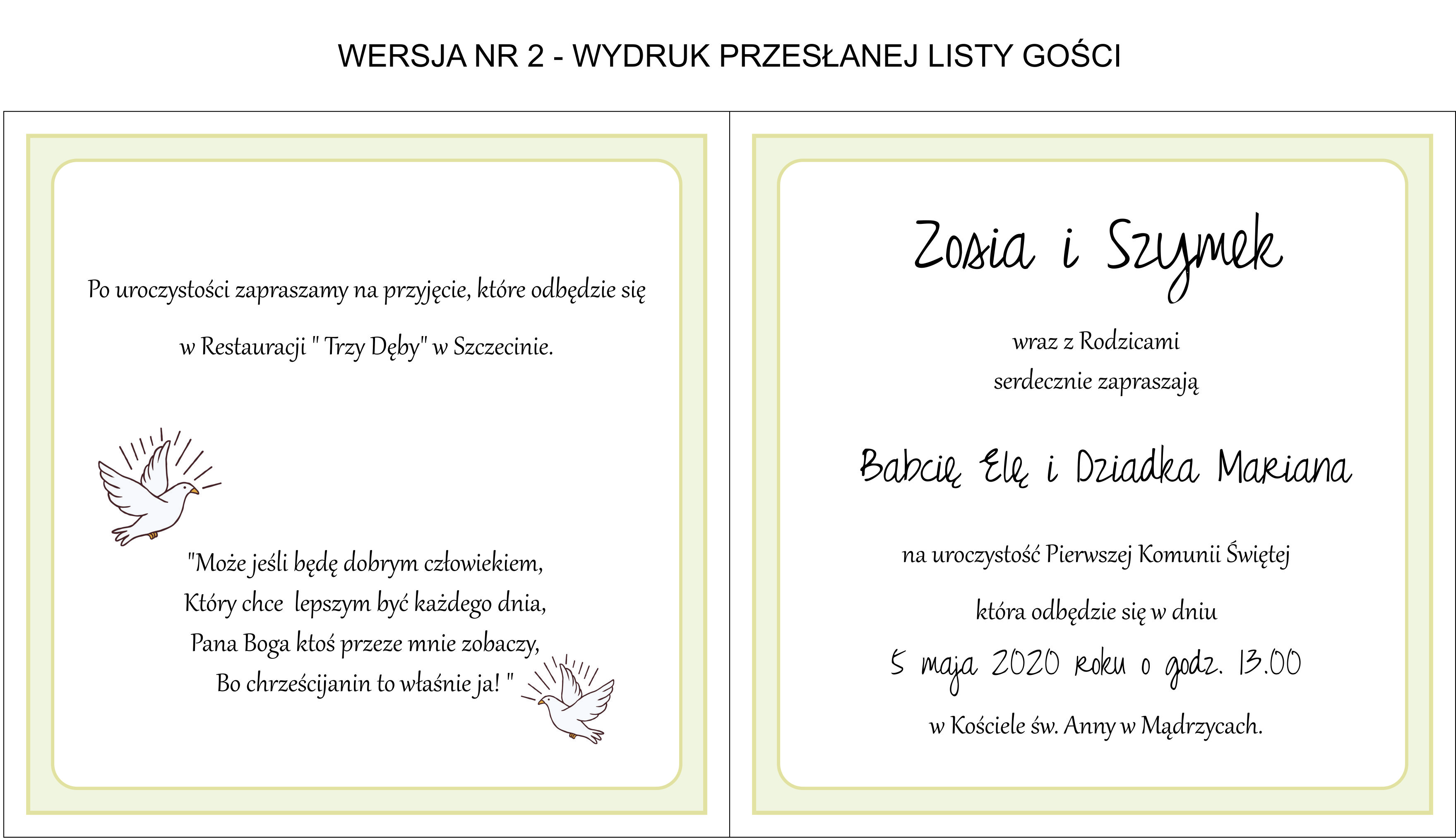 piękne zaproszenia na komunię dla bliźniaków