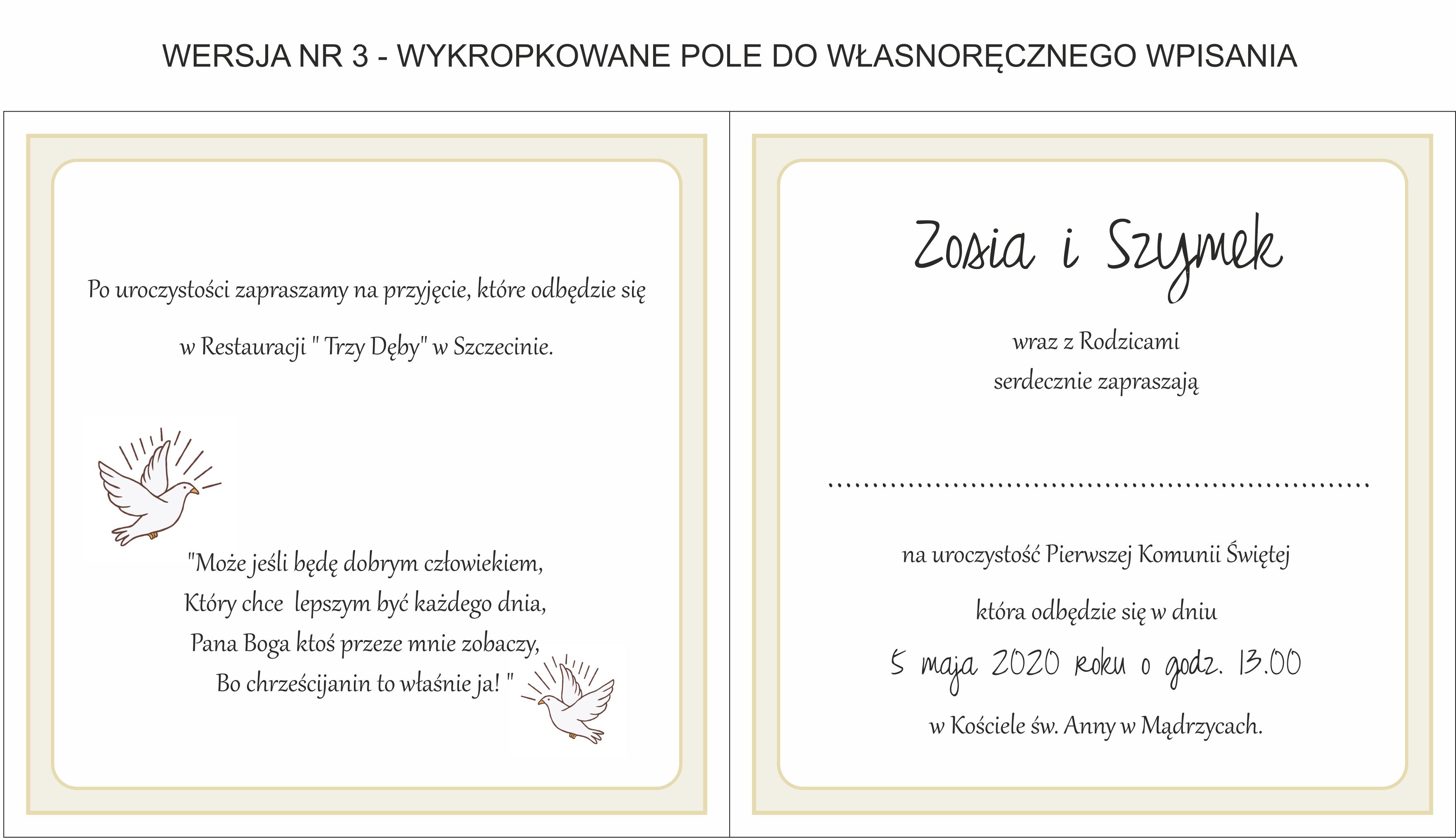 piękne zaproszenia komunijne