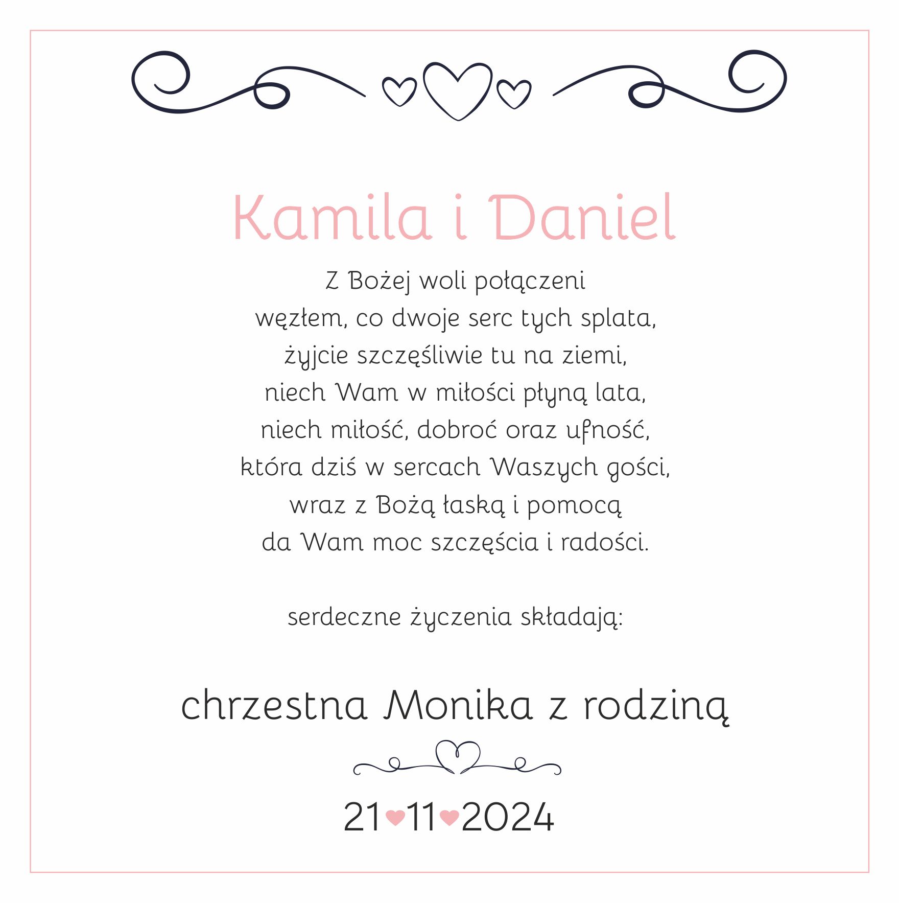 tekst życzeń dla pary młodej - kartka z kopertą na pieniądze