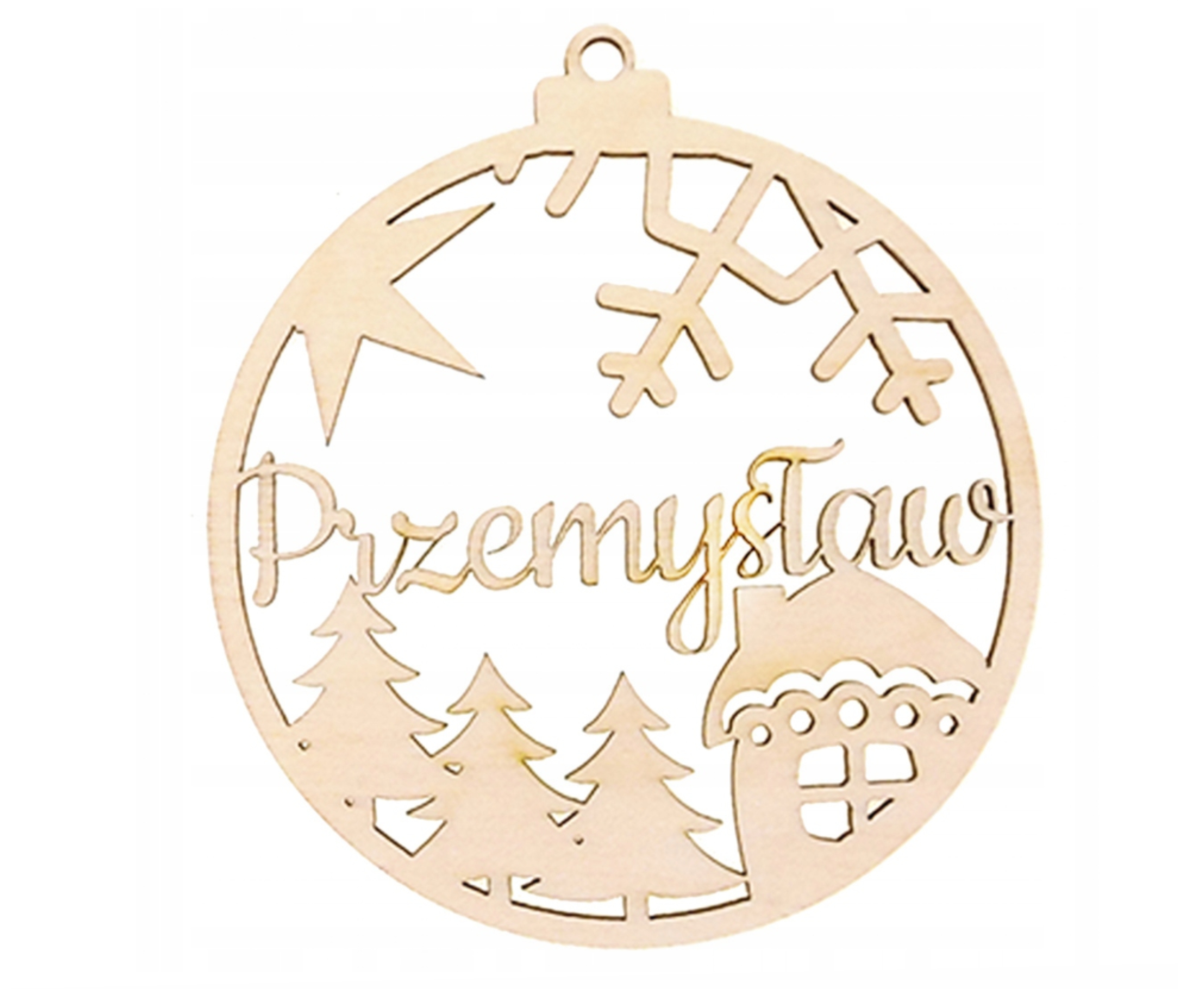 drewniana bombka na choinkę z imieniem 