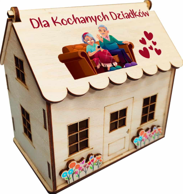 drewniany domek na słodycze dla babci i dziadka