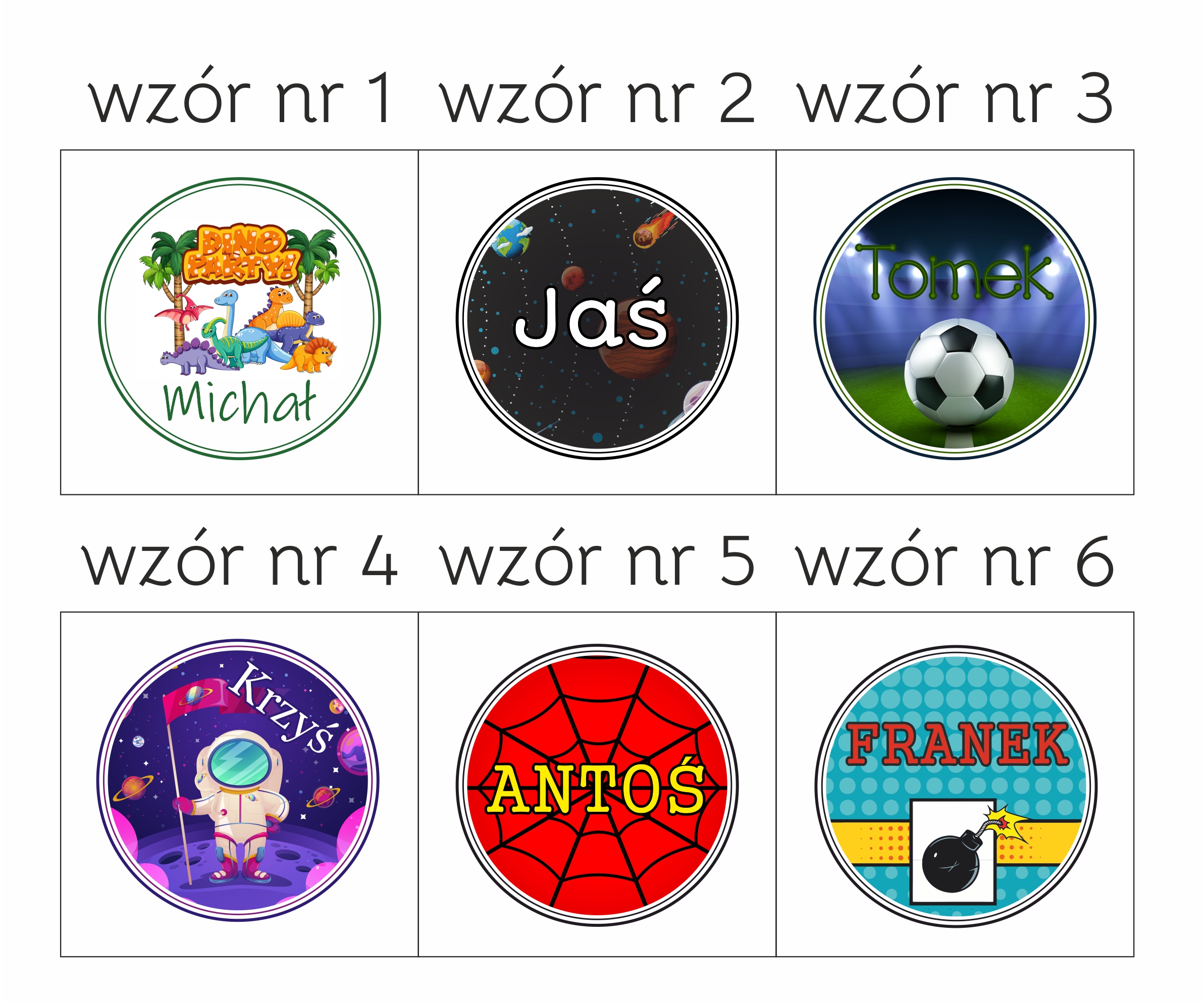 Wzory zawieszek do pudełeczek dla chłopca