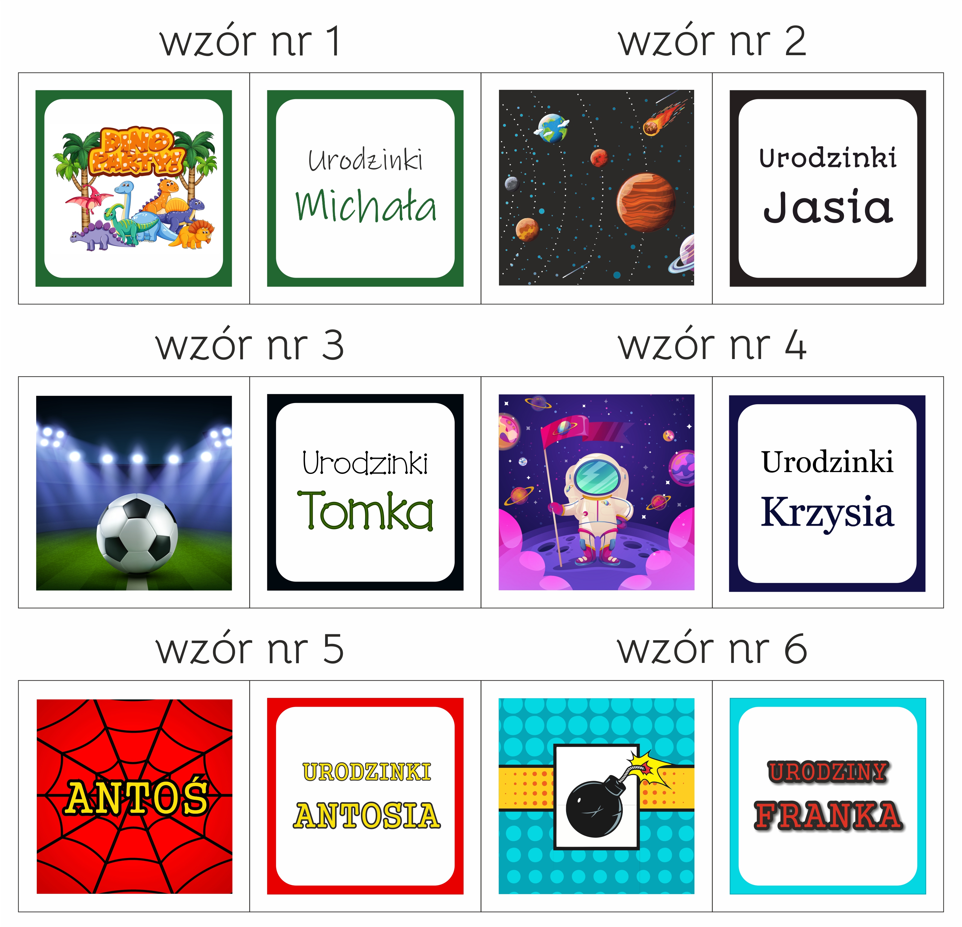 Wzory lizaków dla chłopca