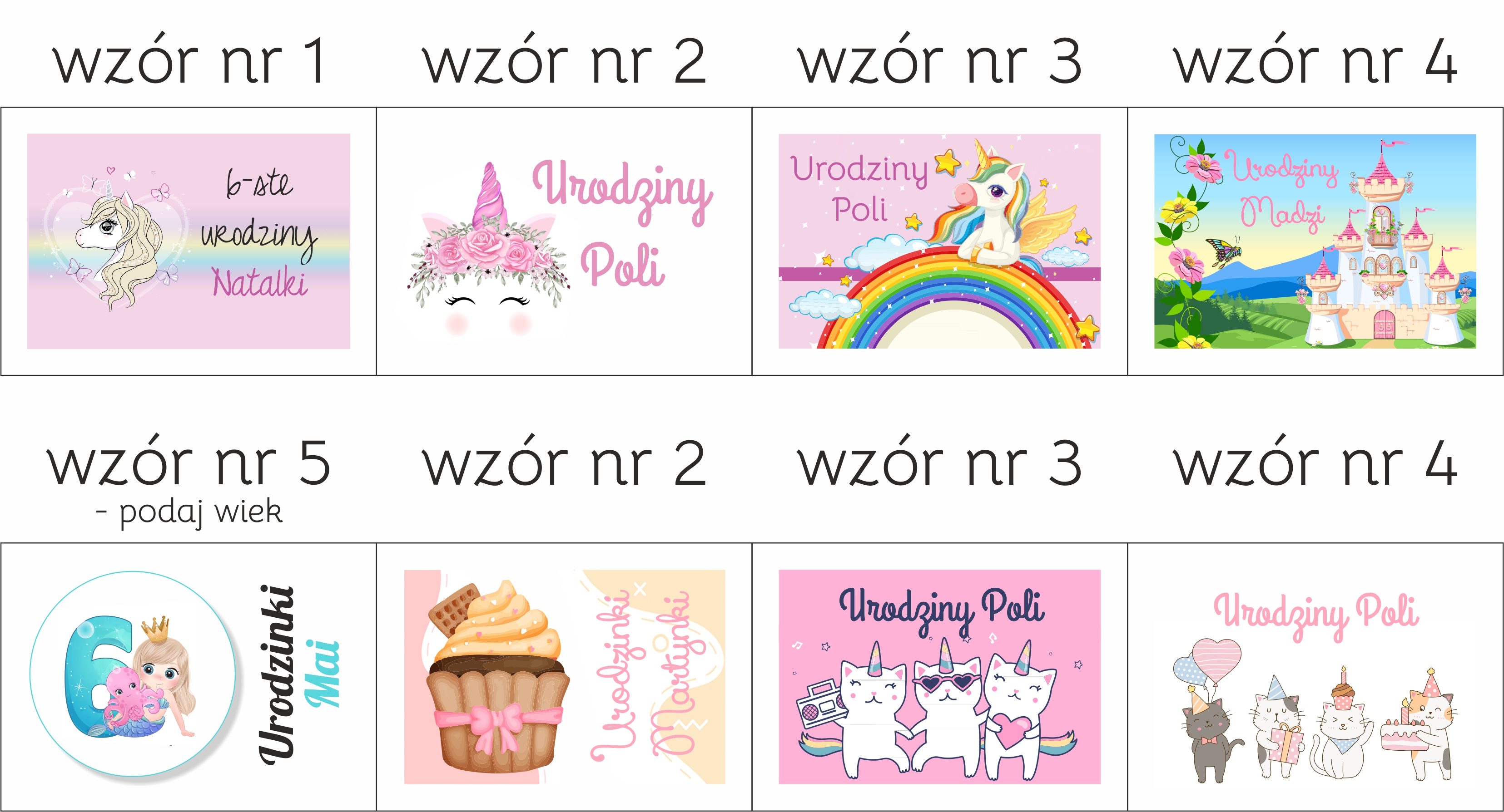 Wzory etykiet do magnesów dla chłopców