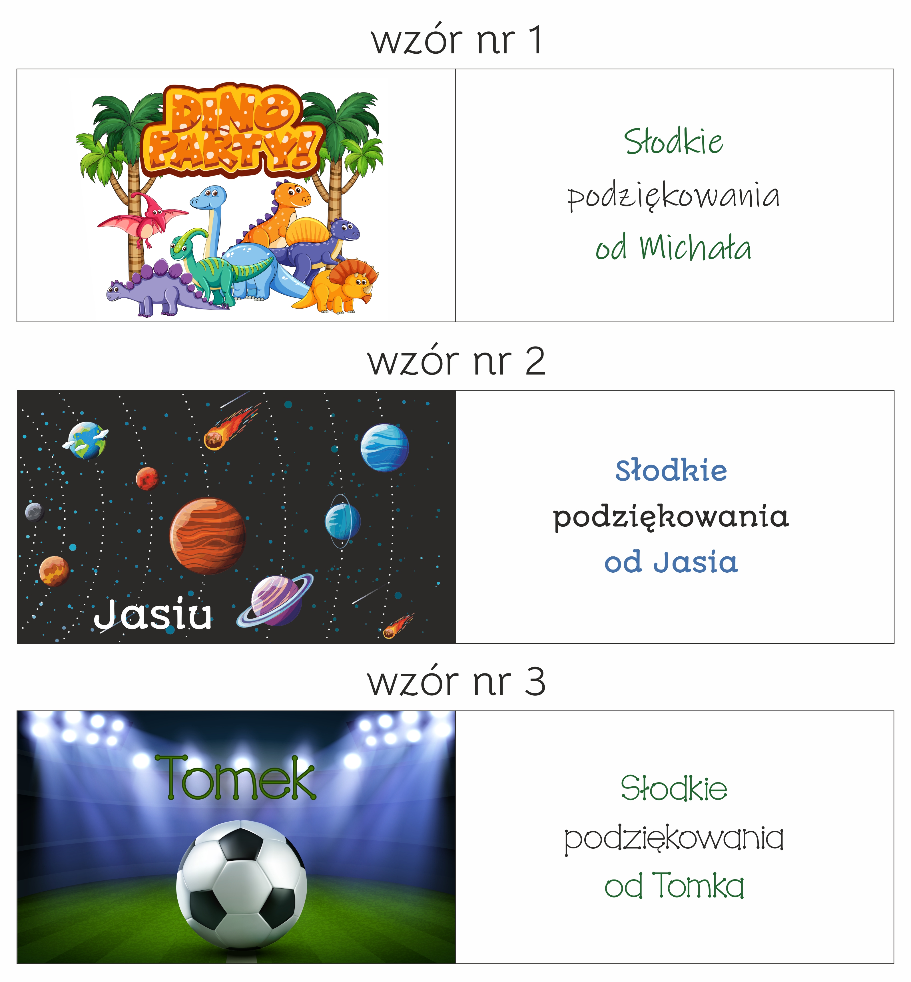 Wzory pudełek dla chłopca