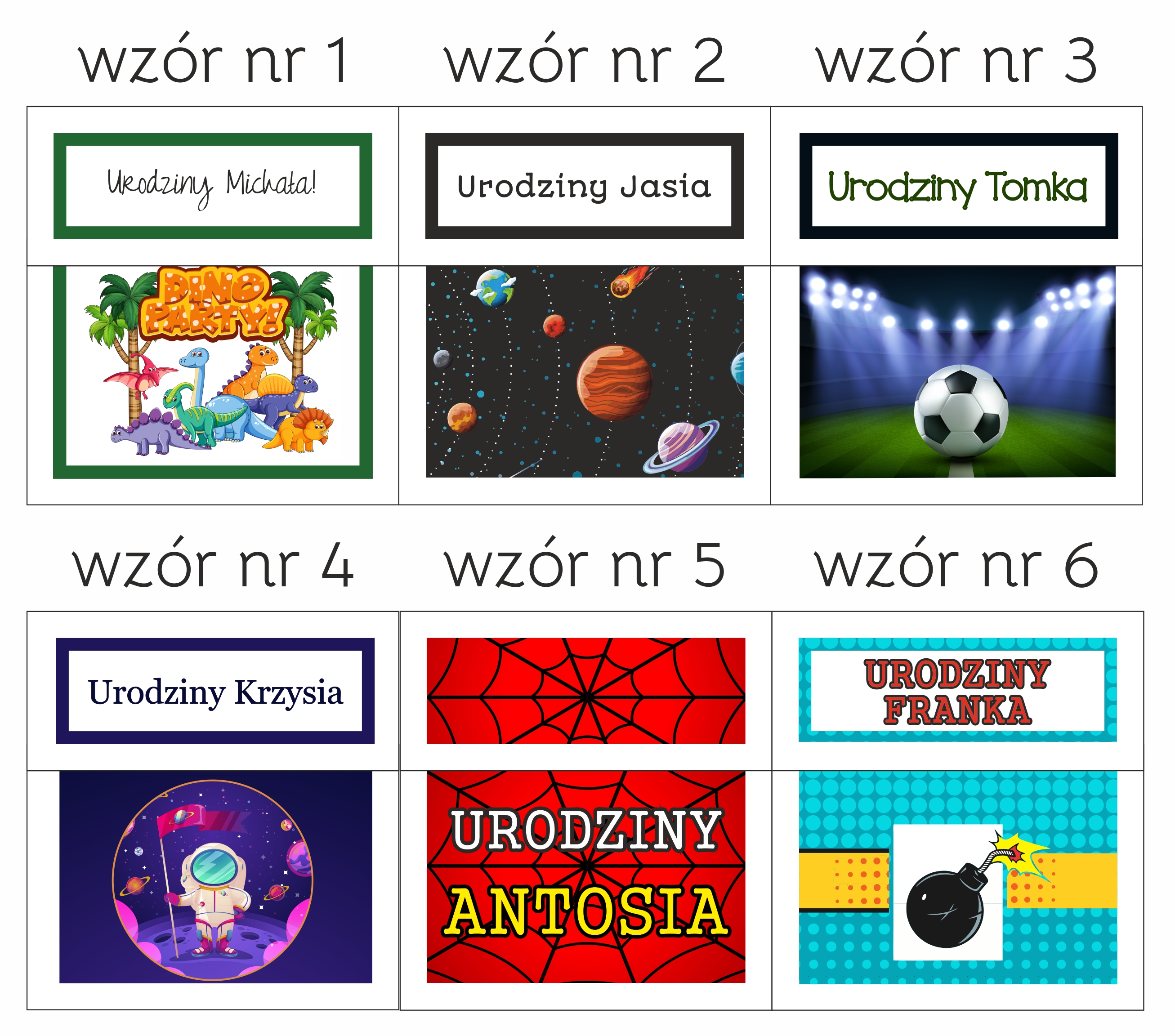 Wzory pudełek na cukierki dla chłopca