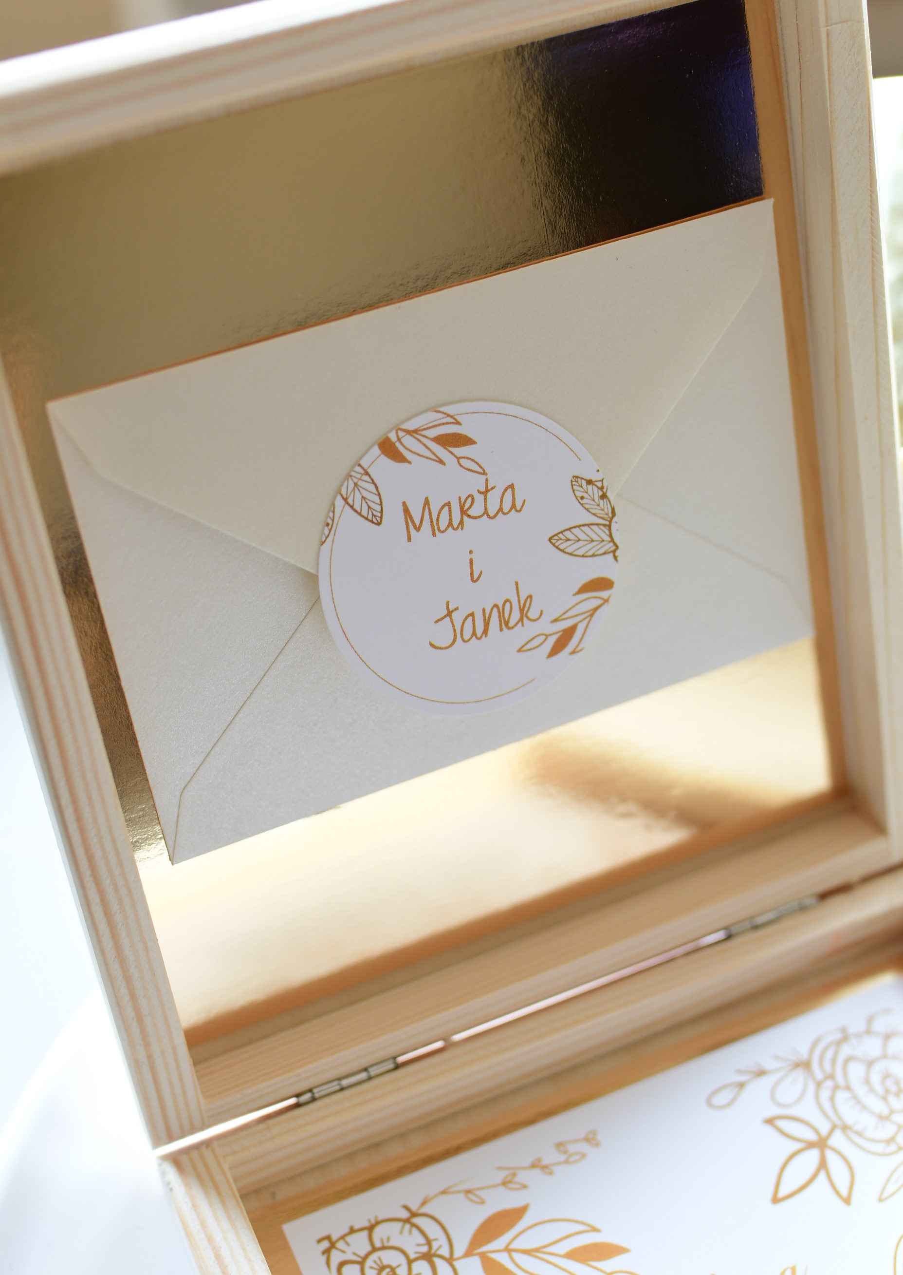 glamour skrzynka na pieniądze z życzeniami na wesele